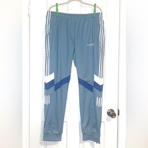 Adidas Men’s XL Pull on Track Pants Blue & White Sporty Joggers NWT $80